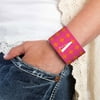 Personalized Pink Polka Dots Cuff Bracelet