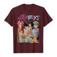 thumbnail image 1 of Korean Boys Music T-Shirt, Korean Pop Band Inspired Graphic Tee for Teens and Kids, Streetwear Concert Outfit Top, Korean Music Fan Shirt for Boys Girls Youth#Wine 2XL, 1 of 3