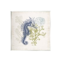 Stupell Industries Intricate Seahorse Overlay Sand Dollar Coral Botanicals Graphic Art Unframed Art Print Wall Art, Design by Victoria Barnes