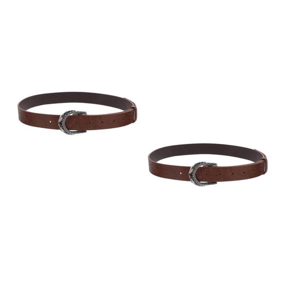 WORGEOUS 2pcs Women's PU Waist Belt with Elegant Snake Buckle Western Style Waist Belt for Dresses and Jeans Adjustable Waist Belt With Buckle