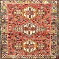 thumbnail image 1 of Ahgly Company Indoor Square Traditional Sand Brown Persian Area Rugs, 3' Square, 1 of 6