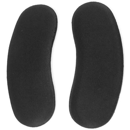 Unique Bargains 2 Pieces Black Nylon Adhesive High Heel Shoes Insoles Nonslip Back Pads for