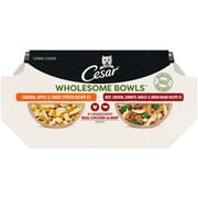 Cesar Wholesome Bowls Broth Variety Pack Wet Dog Food, 3 oz Bowls, 6 Pack