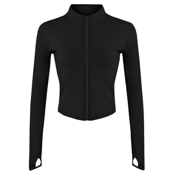 Chaqueta Liviefent, ligera, con cierre completo, para mujer, negra, talla M