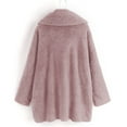 thumbnail image 5 of Fleece Jackets Women Coats Winter Warm Soft Teddy Hooded Fluffy Jacket Overcoat Cardigan with Pockets Pink XL, 5 of 7