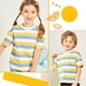 thumbnail image 5 of Blusas y camisas de manga corta con cuello redondo Camiseta de manga corta con cuello redondo a rayas para niño Camiseta informal de media manga para uso diario para bebé Camiseta de algodón para niño, 5 of 8