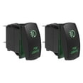 thumbnail image 1 of Unique Bargains 2pcs Fog Lights 5 Pin Toggle Rocker SPST Switch Laser ON/OFF Button 20A/12V 10A/24V Green LED Lighted, 1 of 8