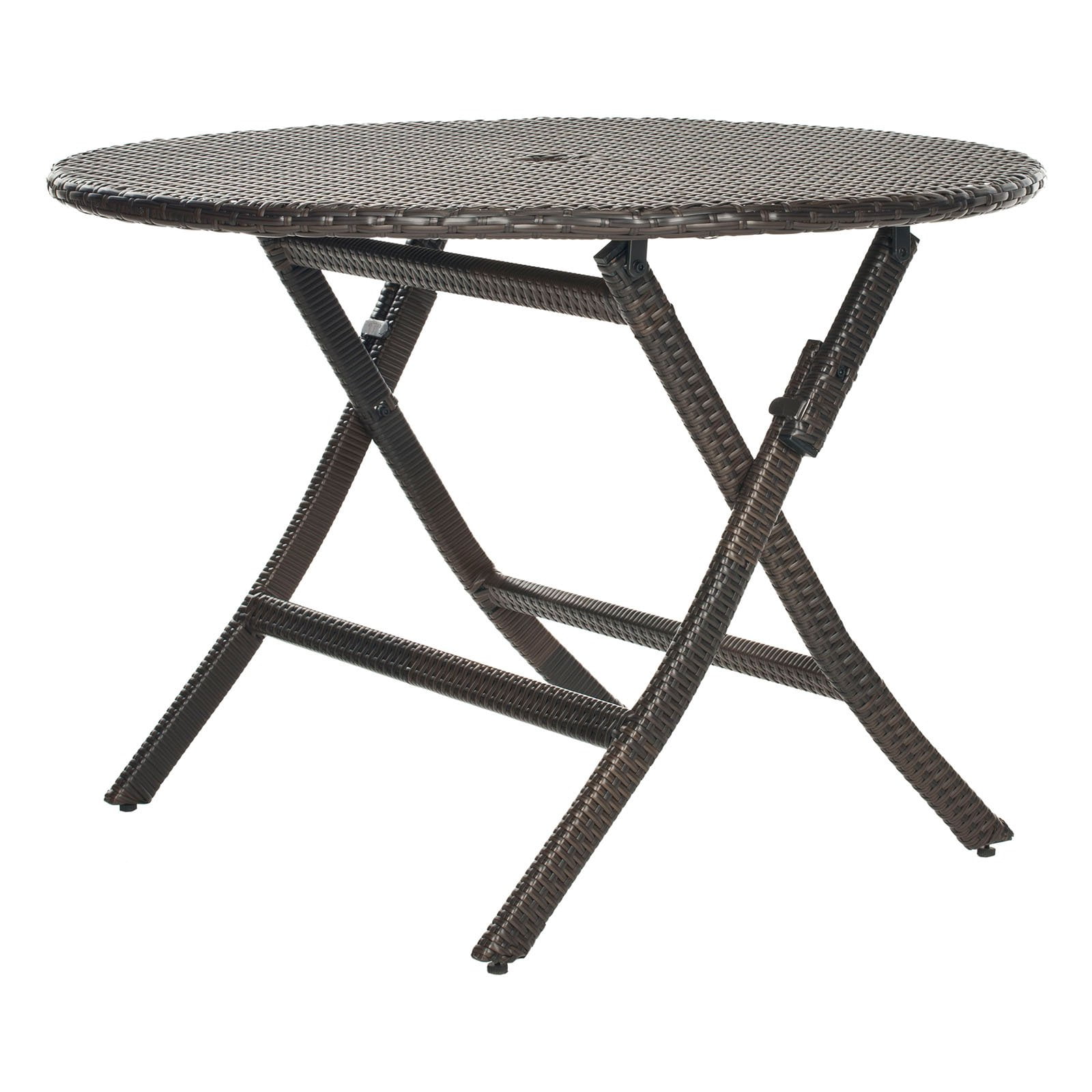 Safavieh Ellis Round Outdoor Folding Table Brown Com