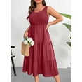 thumbnail image 3 of AURA Plus Size Summer Sleeveless Tank Dress for Women 2025 Smocked Casual Loose Sundress Flowy Beach Tiered Long Midi Dresses, 3 of 7