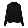 thumbnail image 4 of XIYON Sweaters for Women Elegant Turtleneck Pullover Sweater Fall Winter Color Block Thickened Loose Outerwear Sweater, 4 of 5