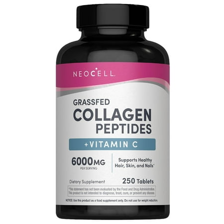 Gassfed Collagen Peptides + Vitamin C | 250 Tablets for Men and Women | by NeoCell