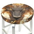 thumbnail image 3 of KLL Golden Horned White Dragon Round Bar Chair Cushion Cover 13 inch ,Bar Stool Protector with Elastic, Soft Washable, 3 of 6