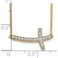 thumbnail image 3 of 10K Yellow Gold Diamond Sideways Cross 18In Necklace (Width 20) (Length 18) - Jbsp, 3 of 5