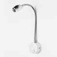 thumbnail image 5 of Lámpara de lectura LED de noche, lámpara de pared flexible con cuello de cisne, luces nocturnas para dormitorio (plata cepillada, luz blanca, 3 W), 5 of 5
