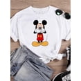 thumbnail image 2 of Disney Cartoon Clothing Casual Tee Shirt Mickey Mouse Women Holiday Summer Short Sleeve Print Fashion Graphic T-shirtsM Gao Jinjia LED, 2 of 2