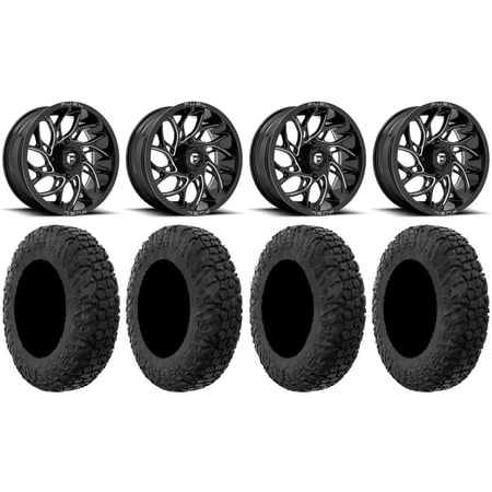 Fuel Runner 18 Wheels Black 34 MotoVator Tires Kawasaki Mule Pro FXT