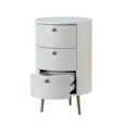 thumbnail image 4 of 14 Karat Home Drum 3 - Drawer End Table with Metal Legs for Living Room Bedroom, White, 4 of 10