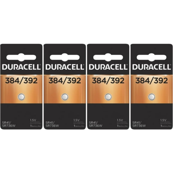 4-Pack Duracell Battery Silver Oxide Size 384/392 1.5V (Set of 4)