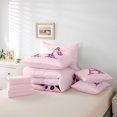 thumbnail image 6 of Catabedysis Pink ABC Print A 7-Piece Twin Bedding,Leopard Monogrammed Gifts Bedding Comforter Set,Pink Reversible For Girls, 6 of 7