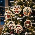 thumbnail image 4 of 6 Pcs Christmas Wooden Diamond Painting Ornament Kit,Round DIY Diamond Art Hanging Pendant Set with Pattern,Handmade Craft Supplies for Christmas Tree Decor,Holiday Family I, 4 of 6