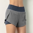 thumbnail image 4 of Pantalones cortos de running para mujer 2 en 1 con bolsillo y cinturilla ancha., 4 of 7