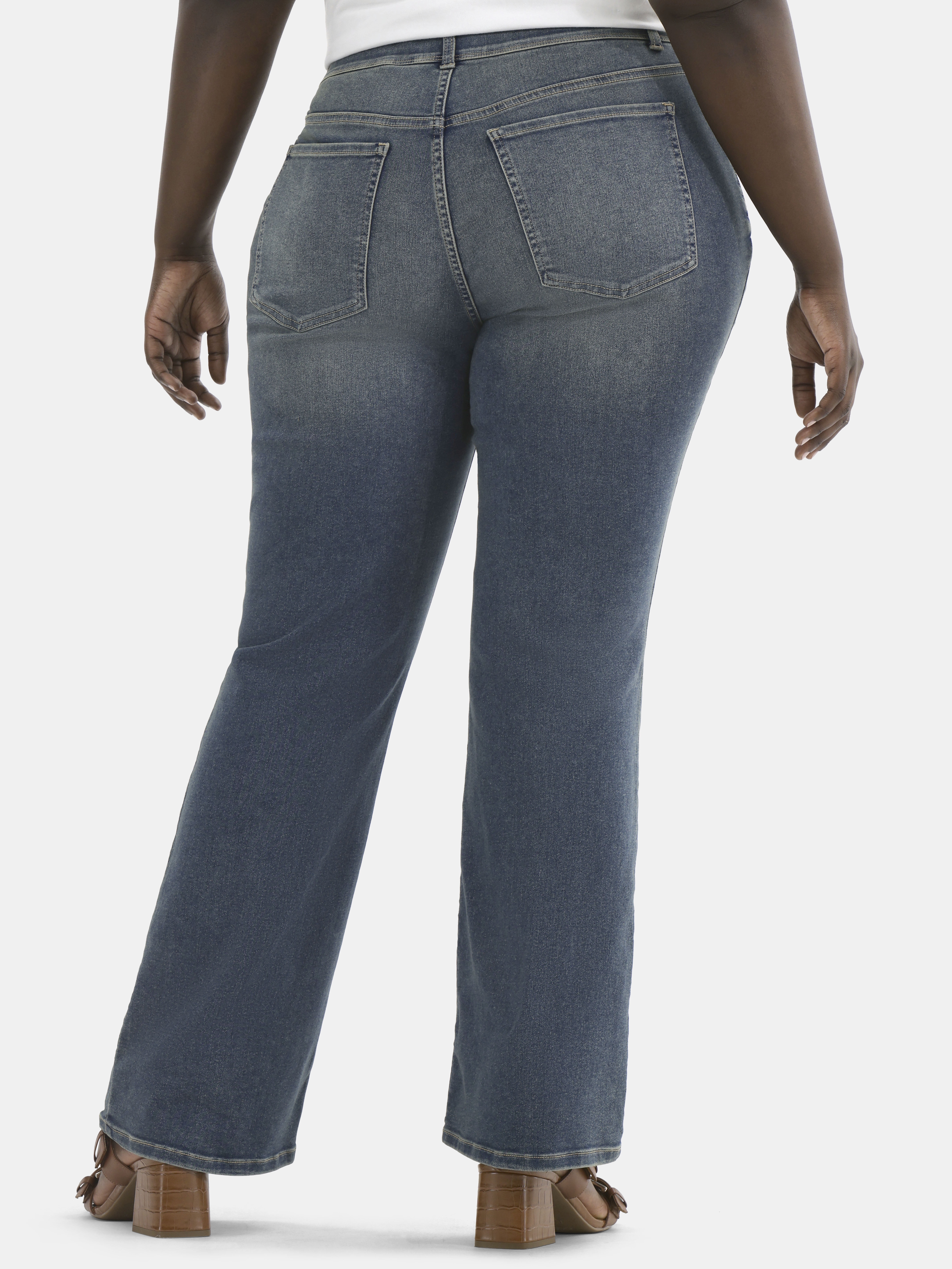 Terra & Sky Women's Plus High Rise Bootcut Jeggings, Sizes 0X-5X