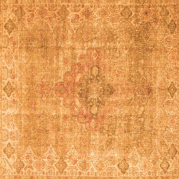 Ahgly Company Indoor Square Persian Orange Traditional Area Rugs, 3' Square