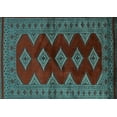 thumbnail image 1 of Ahgly Company Indoor Rectangle Southwestern Light Blue Country Area Rugs, 5' x 7', 1 of 4