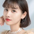 thumbnail image 2 of UBIUO 925 Sterling Silver Fashion Star Cuff Earring Chain for Women Teen Girls Star Crawler Earring Wrap Earrings Pair-C-Silver -, 2 of 4