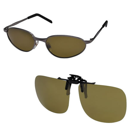 (Set) Eagle Eyes Sunglasses - 2 Pairs Included: Standard And Clip-On Styles