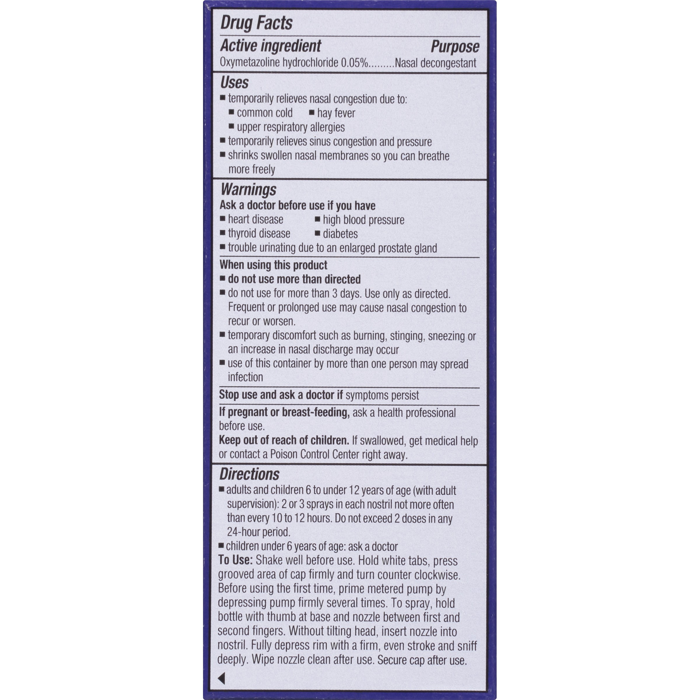 Afrin® No Drip Extra Moisturizing Nasal Decongestant Pump Mist 0.666 fl. oz. Box