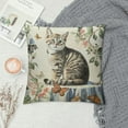thumbnail image 2 of Cute Cat Butterfly Pillow Covers  Lovely Cartoon Pattern Beige Background Throw Pillowcase for Home Decor, 2 of 5