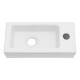 thumbnail image 7 of 14.5x7 Inch Porcelain White Bathroom Ceramic Sink Rectangular Wall Mount Small Sink, Right Pre-Drilled Faucet Hole, 7 of 7