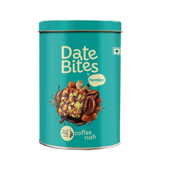 Farmley Date Bites Coffee Protein Bar Jar, No Added Sugar, Dates  Cashews Almonds Pistachios Honey, Healthy Natural Coffee Snack,  7.05 oz, Pack of 10