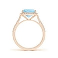 thumbnail image 2 of Angara Natural 1.85 Ct. Aquamarine with Diamond Halo Ring in 14K Rose Gold for Women (Ring Size: 3), 2 of 10