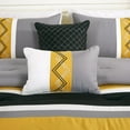 thumbnail image 5 of Chezmoi Collection 7-Piece Turmeric/Black/Silver Gray/White Modern Stripe Zigzag Embroidery Comforter Set, California King, 5 of 9
