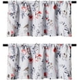 thumbnail image 2 of 2 Pack Blackout Window Valance, 18 Inches Long Kitchen Window Curtains Over Sink Rod Pocket Pattern Valance for Bathroom Bedroom Living Room, Red & Grey, 2 of 6