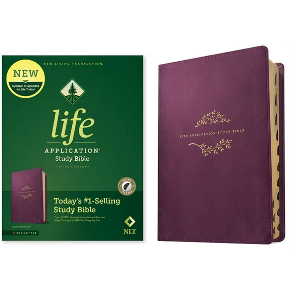 NLT Life Application Study Bible, Third Edition (Leatherlike, Purple, Indexed, Red Letter) (Hardcover)