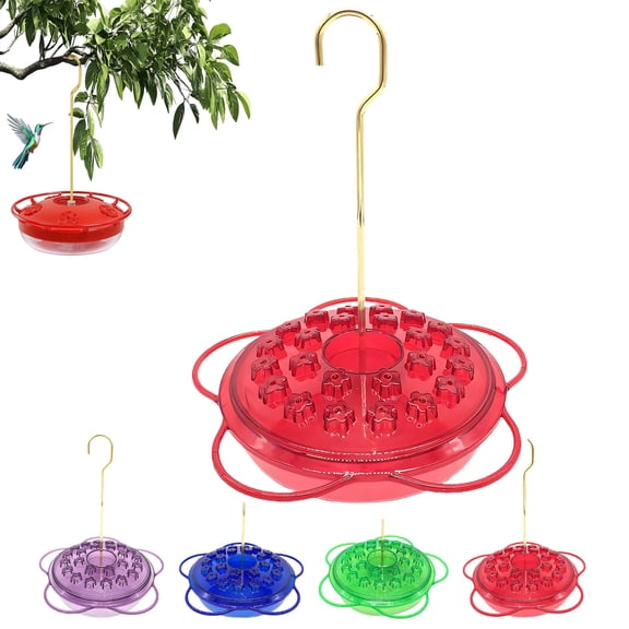 Circular Glass Hummingbird Feeder for Outdoors,Circular Glass Hummingbird Feeder,Bee Proof Hummingbird Feeders for Outdoors Hanging Squirrel & Bee Proof Hanging Bird Feeder with Ant Moats
