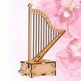 thumbnail image 2 of MasteelfCA Handwork Music Box Harp Shape Music Box Wooden Music Box Assembled Muic Box for Kids, 2 of 8