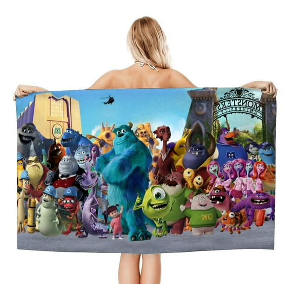 Monsters, Inc. Franchise Gifts Beach Towel for Women Girl Birthday Inspired Fan Bath Outdoor Music Lover