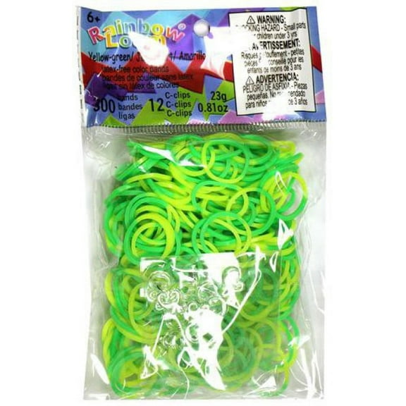 Rainbow Loom Yellow & Green Two-Tone Rubber Bands Refill Pack (300 ct)