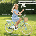 thumbnail image 5 of POVANLI 20" Girls Bike with  Detachable Basket,Kid Bicycle for 6-8 Years Old, No Training Wheels Included Gift Green, 5 of 7