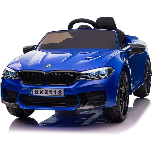 VOLTZ TOYS 12V Ride on Car for Kids, Licensed BMW M5 Battery Powered Electric Ride-on Car for Kid with Remote Control, LED Lights, Leather Seat, 14AH Battery EVA Tires and Bluetooth MP3 Player
