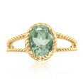 thumbnail image 2 of AoneJewelry 1.25 Carat Green Amethyst Oval Shape Ring In 10K Solid Rose, White & Yellow Gold, 2 of 5