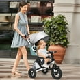 thumbnail image 3 of Costway 6-in-1 Baby Foldable Stroller Tricyclew/Canopy Bag and Sponge Guardrail Gray, 3 of 10