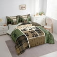 thumbnail image 4 of Manfei Green Rustic Bedding King Size, Jungle Adventure Bed Set, Farmhouse Hunting Reversible Bedding Sets King Size, Breathable Room Decor, 7-Piece, 4 of 7