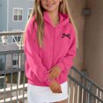 thumbnail image 6 of JAJAHO Girls Zip Up Hoodie Sweatshirt Bow Print Long Sleeve Fall Jacket For Kids 5-14Y, 6 of 7