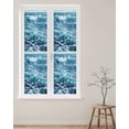 thumbnail image 2 of Window Privacy Film Blue Teal Coastal Stained Glass Window Film Decorative Sun Block Window Cover Waves Sea Nautical Ocean Summer Beach Window Clings Static Adhesive Sticker for Bathroom 23.6"x78.7", 2 of 7