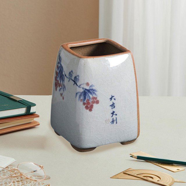 Herramientas de té de cerámica Jarra de almacenamiento decorativo Multipureze elegante soporte de té de té de bolígrafo para mesa de comedor en el Estilo a